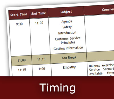 Course design analysis agenda