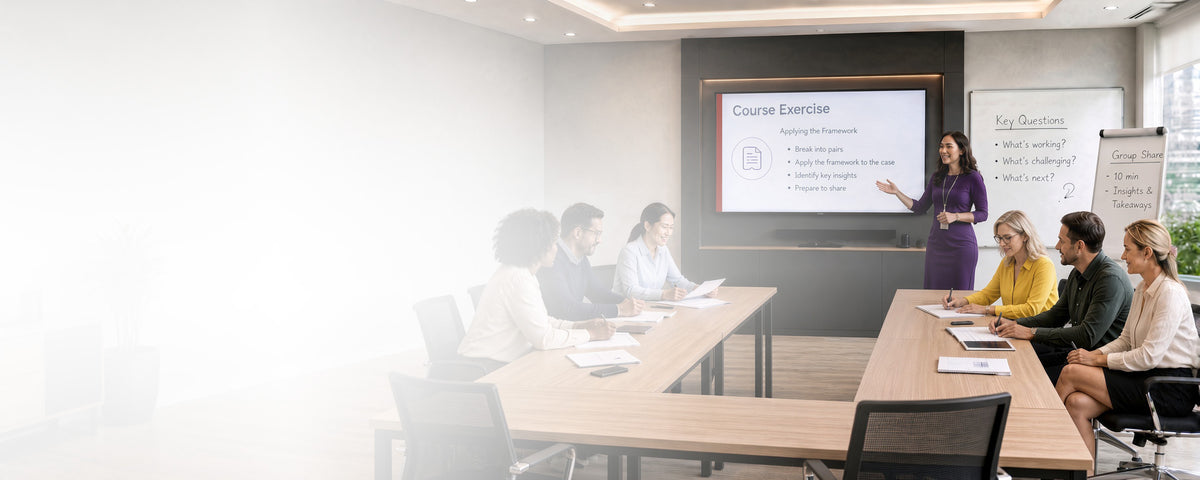 Trainer delivering a corporate training course