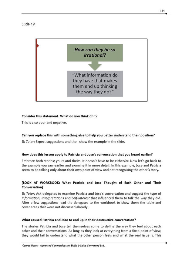 Advanced Communication Skills Training Course Materials | Skills Converged