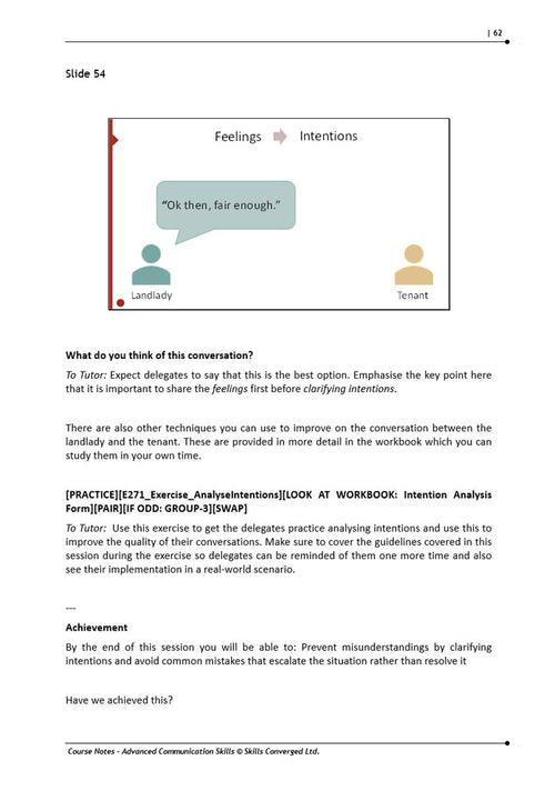 Advanced Communication Skills Training Course Materials | Skills Converged
