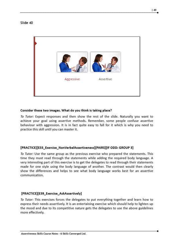 Assertiveness Skills Training Course Materials | Skills Converged