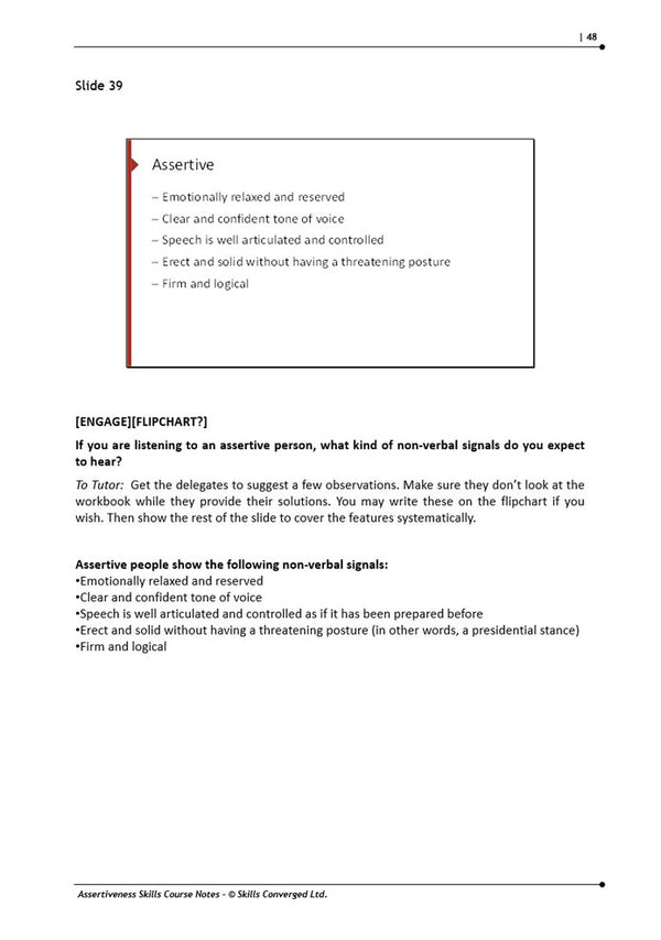 Assertiveness Skills Training Course Materials | Skills Converged