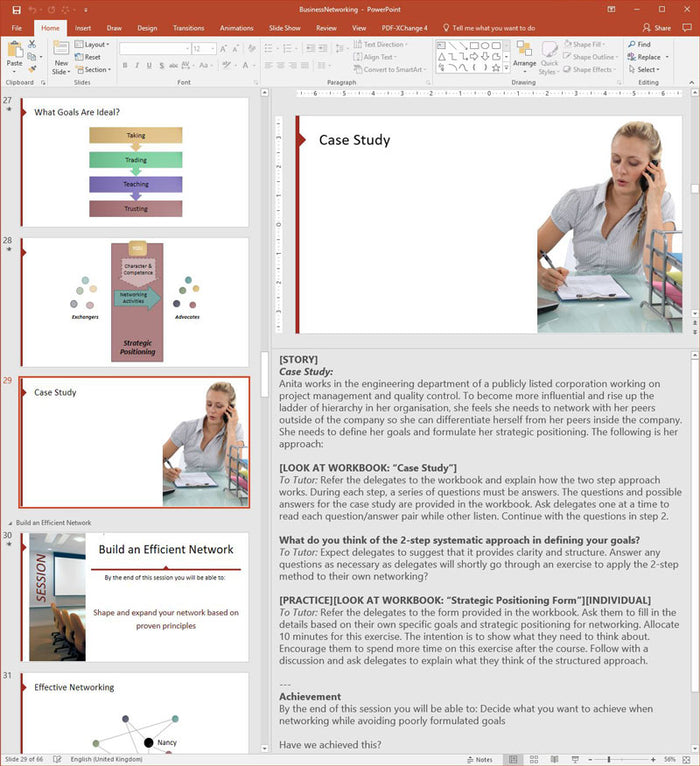 Business Networking Training Course Materials Skills Converged