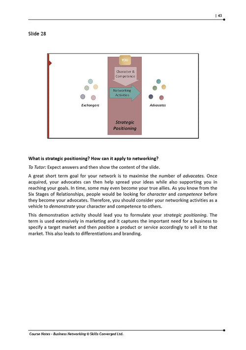 Business Networking Training Course Materials Skills Converged