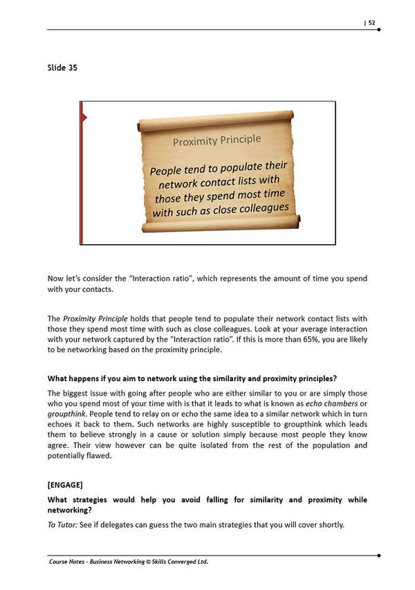 Business Networking Training Course Materials Skills Converged