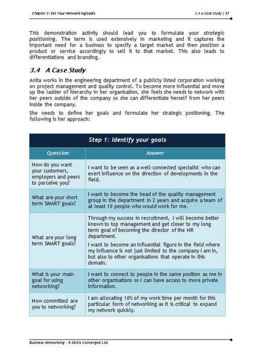 Business Networking Training Course Materials Skills Converged
