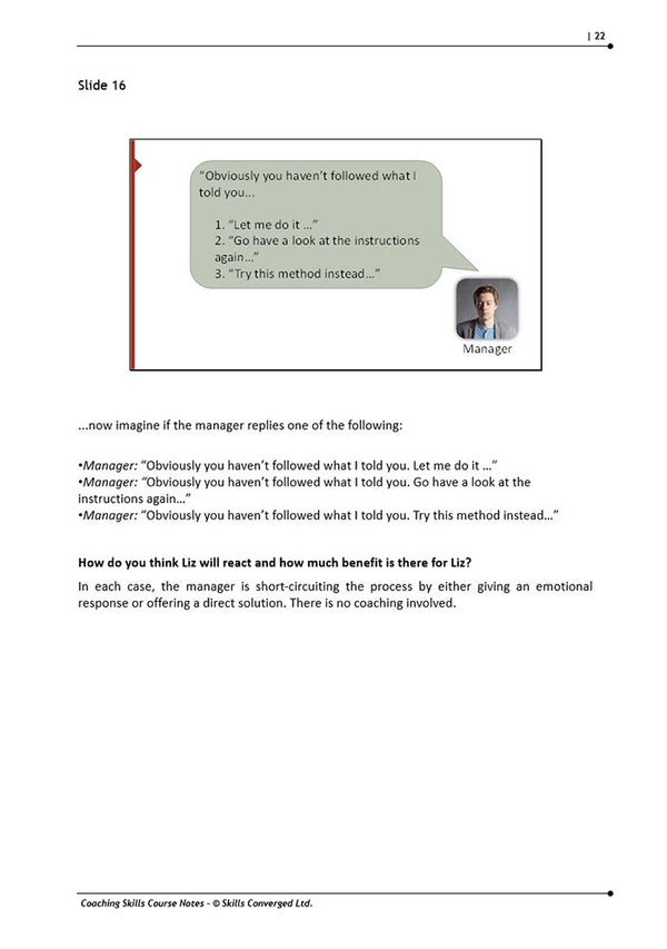 Coaching Skills Training Course Materials | Skills Converged