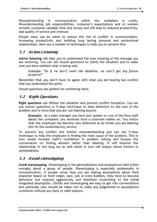 Communication Skills Training Course Materials | Skills Converged