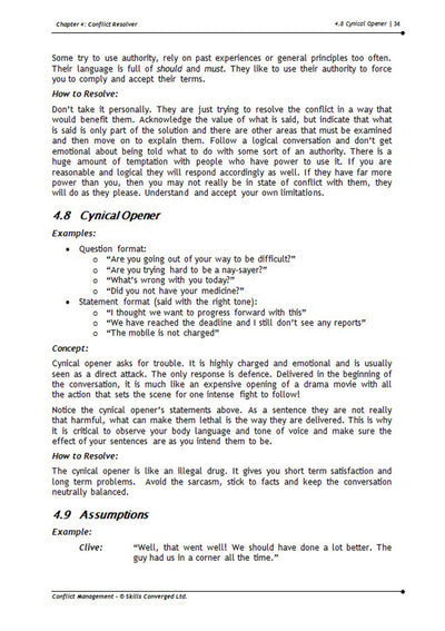 Conflict Management Training Course Materials | Skills Converged