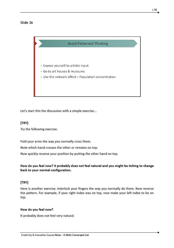 Creativity & Innovation Training Course Materials | Skills Converged