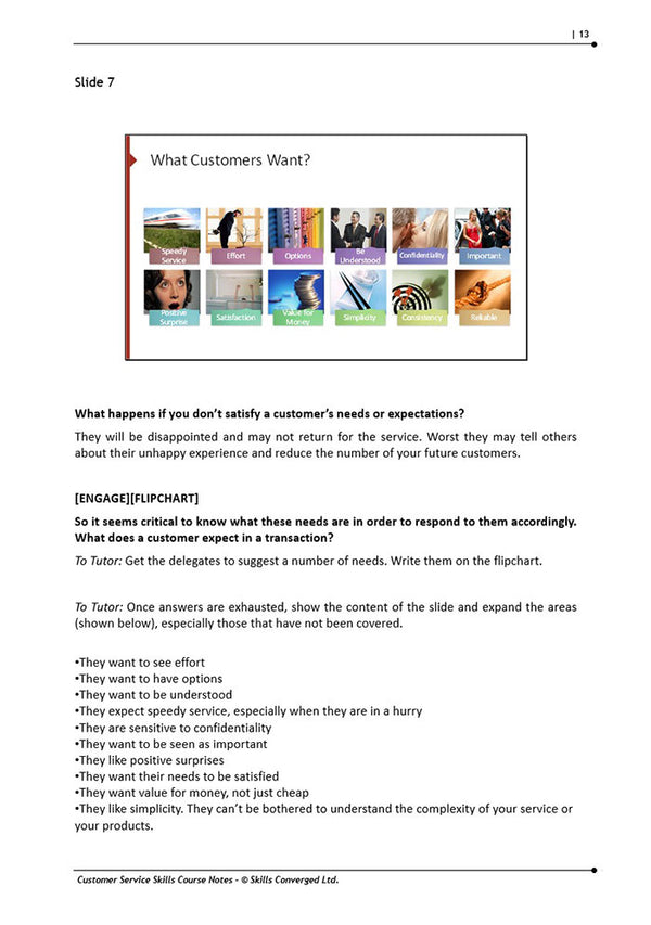Customer Service Skills Training Course Materials | Skills Converged