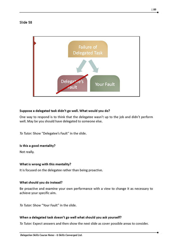 Delegation Skills Training Course Materials | Skills Converged