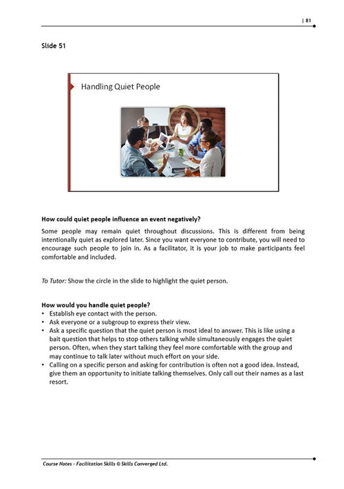 Facilitation Skills Training Course Materials | Skills Converged