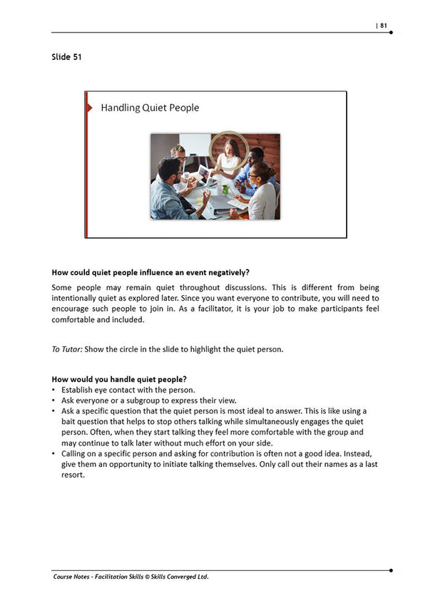 Facilitation Skills Training Course Materials | Skills Converged