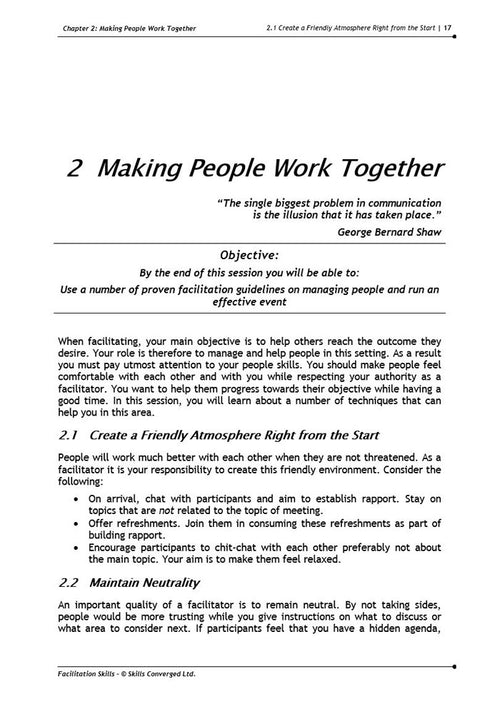 Facilitation Skills Training Course Materials | Skills Converged