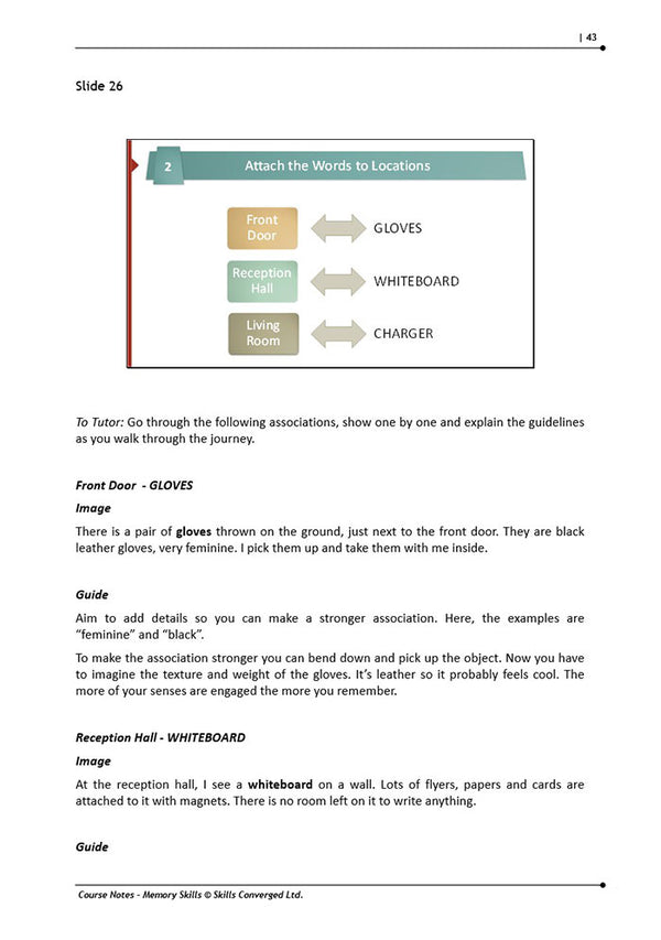 Memory Skills Training Course Materials | Skills Converged
