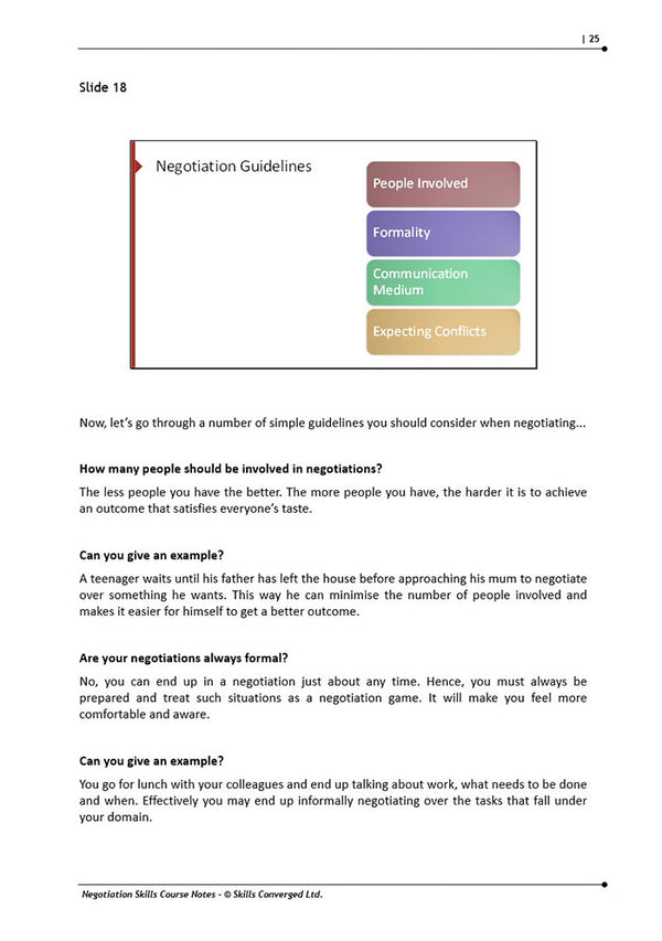 Negotiation Skills Training Course Materials | Skills Converged