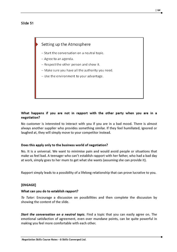 Negotiation Skills Training Course Materials | Skills Converged