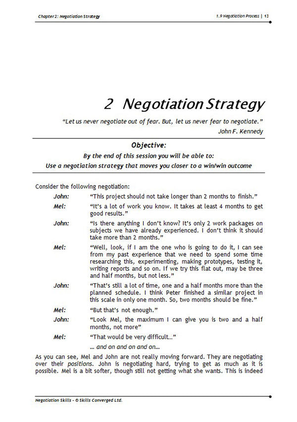 Negotiation Skills