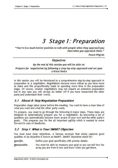 Negotiation Skills Training Course Materials | Skills Converged
