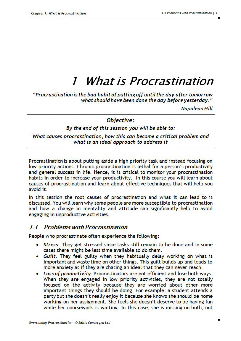 Overcoming Procrastination