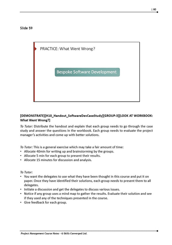 Project Management Training Course Materials | Skills Converged