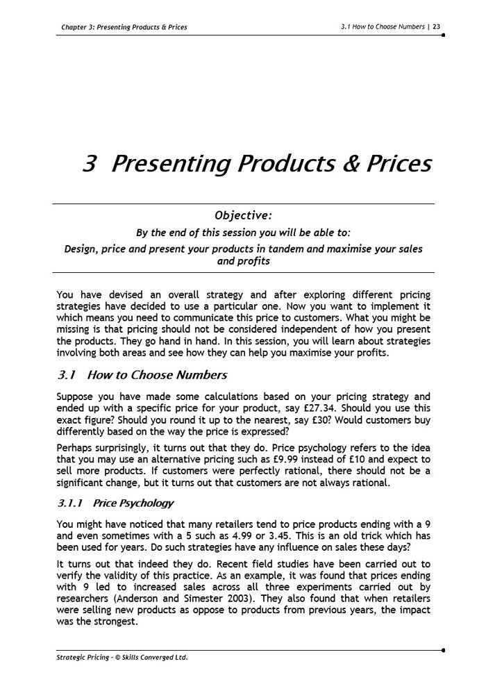 Strategic Pricing