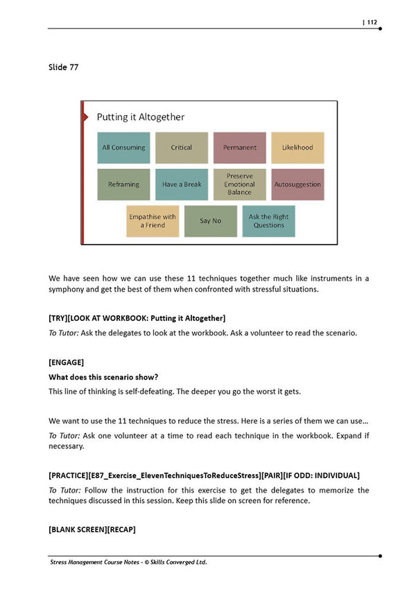 Stress Management Training Course Materials | Skills Converged